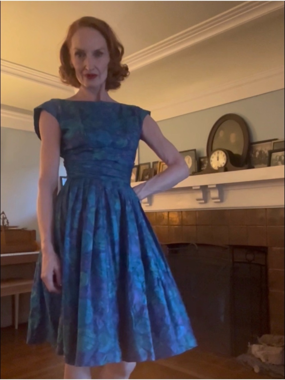 1950’s early 60’s silk bows on back dress